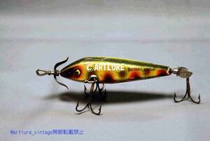 VINTAGE WOODEN LURE HEDDON O DOWAGIAC MINNOW C1915~ （B0117-J4P　）USA MADE #OLDLURE #ARTLURE_VINTAGE ＃ヴィンテージルアー