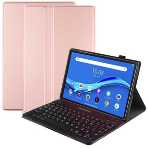 Lenovo Tab6 10.3インチ 専用 ケース付き Bluetooth キーボード US配列 かな入力対応 ローズゴールド