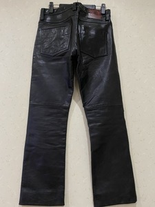 ※SKULL JEANS スカルジーンズ 牛革 レザーパンツ ブラック 31 　　　　　　 BJBA.G