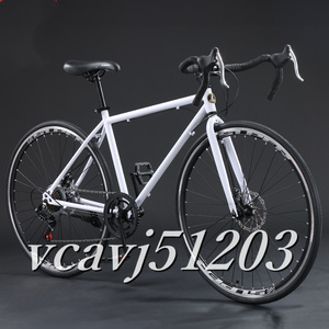 ◆美品◆2024年モデル SHIMANO 7段変速！ロードバイク 軽量 前後ディスクブレーキ 通勤 通学 700C 自転車 ホワイト