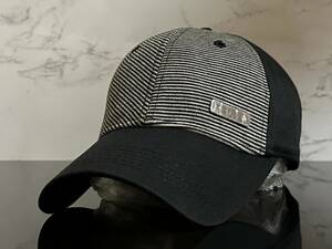 【未使用品】44B クール★OAKLEY オークリー キャップ 帽子CAP クールなシマ柄とブラックの伸縮素材にメタルピン《伸縮前58㎝～61㎝位迄》