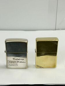 ZIPPO ジッポー オイルライター 1989年製 筆記体 I Vシルバーカラー ジッポー 1989年製 G V ゴールドカラー 2点セット 火花確認済み