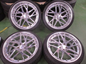 美品☆WORK グノーシス CVX 20×10J +30(H/Rディスク)&245/35R20☆バフフィニッシュ☆PCD114.3☆ディープコンケーブ/ステップリム/深リム