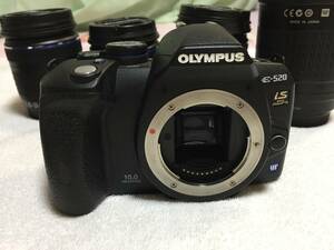 OLYMPUS オリンパス E-520 ダブルズームキット ED 70-300mm F4.0-5.6 フォーサーズ超望遠ズームレンズ 付属品多数 動作未確認 ジャンク