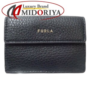 フルラ Furla バビロンS 二つ折り財布 レザー ブラック/083369【中古】