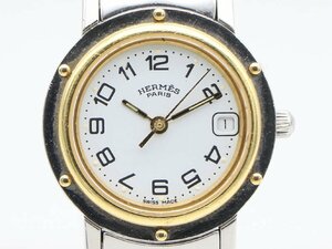 【 エルメス HERMES 】 CL4.220 クリッパー GP/SS コンビ クォーツ デイト レディース 新着 1595-0