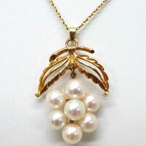 MIKIMOTO(ミキモト)《K14 アコヤ本真珠ネックレス》M 約7.3g 約40.0cm 約6.5-7.0mm珠 pearl necklace jewelry EB8/EC3