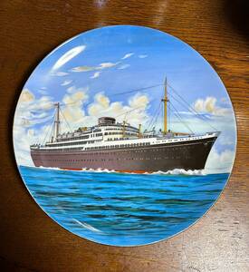 オールド・ノリタケ　海外入植船就航記念　飾り皿　23センチ