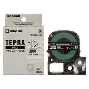 4971660752461 「テプラ」ＰＲＯテ－プ　　　透明／白文字 オフィス機器 ラベルライター テプラテープ キングジム ST12S