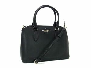 1円 ■極美品■ kate spade ケイトスペード レザー 2WAY ハンドバッグ トート ショルダー クロスボディ レディース ブラック系 FC1888