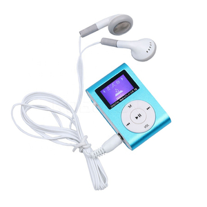 MP3プレーヤー アルミ LCDスクリーン付き クリップ microSD式 MP3プレイヤー ブルーｘ１台*送料無料定形外