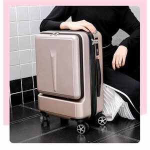 スーツケース キャリーケース キャリーバッグ 旅行バッグ 大容量 20inch 超軽量 ビジネス バッグ 旅行かばん 出張 シャンパン色