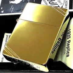 ZIPPO 1935 復刻レプリカ ダイアゴナルライン 金チタン ジッポライター