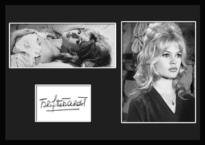 4種類!Brigitte Bardot/ブリジット・バルドー/女優/フランス映画/歌手/サインプリント&証明書付きフレーム/BW/モノクロ/ディスプレイ(4-3W)