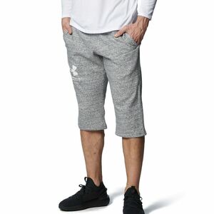 ★アンダーアーマー UNDER ARMOUR UA 新品 メンズ 吸汗速乾 スウェット 3/4 七分丈 パンツ 灰 Lサイズ [13783841121N-L] 四 弐★QWER★