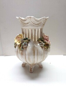 イタリア製 カポディモンテ 花瓶 花器 花入