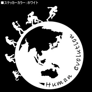 ★千円以上送料0★(21cm)地球型-人類の進化【アメフト編】アメリカンフットボール、タックル、アイシールド21好き、車のリアガラスに(4)