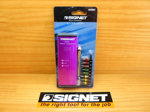 シグネット ミニ ラチェットセット 1/4ビット ドライバーセット 22047 SIGNET 紫・パープル