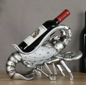 LHH1222★エビ型ワインボトルホルダー ワインラック インテリア オブジェ 海老 シュリンプ 小物 置物 ワイン ワインボトルホルダー エビ