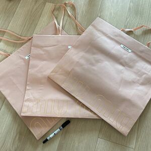 miumiu 紙袋　ミュウミュウ　ピンク　手提げ紙袋　大　3枚セット