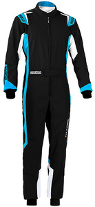 【新品】sparco スパルコ レーシングスーツ THUNDER サンダー CIK/FIA Level-2公認 ブラック/ブルー XXLサイズ