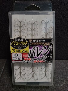 がまかつ　鮎ハリス　３本錨　26組　8号　バリューパック　A1　バレン　フック　鮎針　