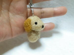 羊毛フェルト ハンドメイド 仔犬 ゴールデンレトリバーちゃん ストラップ 