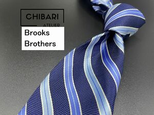 【超美品】BrooksBrothers　ブルックスブラザーズ　レジメンタル柄　ネクタイ　3本以上送料無料　ネイビー　0502081