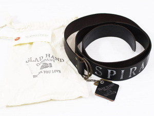 GLAD HAND グラッドハンド GH DOUBLE RING - BELT (SPIRAL SCRATCH別注) 新品未使用 w34 / ダブルリング / レザーベルト / USA BELT SPL