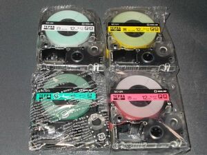 ◆新品テプラPROテープ・12mm幅・4色・4個セット◆