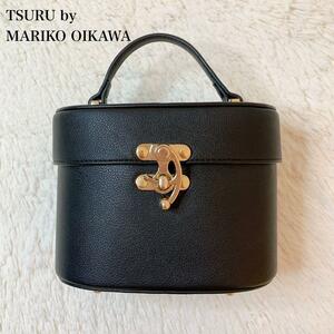 美品★ツルバイマリコオイカワ 完売品 バニティバッグ ハンドバッグ 黒 tsuru by mariko oikawa 人気品