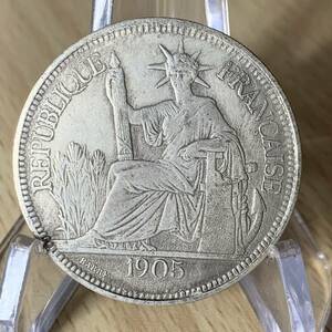 WX1127流浪幣 1905年フランス領インドシナ 天眼 鷹紋 外国硬貨 貿易銀 海外古銭 コレクションコイン 貨幣 重さ約23g