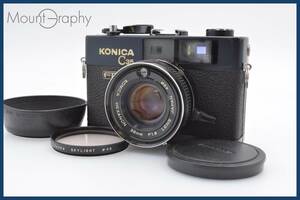 ★良品★ コニカ Konica C35 FD 38mm F1.8 ブラック フード、キャップ&レンズフィルター付 同梱可 #tk3395