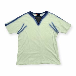 DIESEL ディーゼル デザイン Vガゼット 半袖 Tシャツ カットソー サイズ M /グリーン×インディゴ/パンドラ代理
