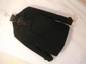 sue1507 TK/TAKEO KIKUCHI 中綿 ウールジャケット コート ブラック ■ ピーコート風 ■ 無地 大きいサイズ 4/LL タケオキクチ 日本製