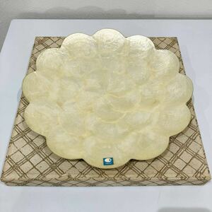 Capishell キャピシェル 螺鈿 貝皿 シェルプレート 食器 平皿 大皿 直径約30cm 箱付き 美品！！