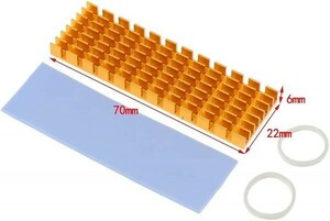 「定形外対応　即納」M.2 (2280) SSD用ヒートシンク 放熱　冷却パッド　3