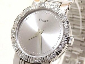 PIAGET ピアジェ レディース 時計 ■ K18 WG ホワイトゴールド 61.8g ダンサー ダイヤベゼル 80564 ウォッチ 750 ラウンド □4D5GS