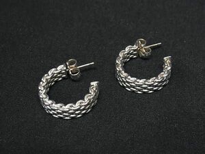 1円 ■極美品■ TIFFANY＆Co ティファニー サマセット メッシュ SV925 ピアス アクセサリー レディース シルバー系 AD2124