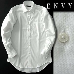 新品 山喜 エンビオム ストレッチ ファインクロス ドレス シャツ L 白 【HJD559_1】 ENVY HOMME メンズ 長袖 吸水速乾 イージーケア