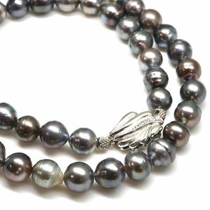 ◆南洋黒蝶真珠ネックレス/19◆A 約35.5g 約42.0cm 7.5-8.0mm珠 pearl パール jewelry necklace ジュエリー EB5/EB5