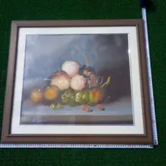 油彩画　静物画（果物）、F10号、美品