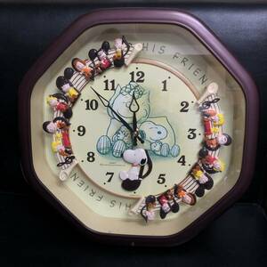 《時計》 壁掛け「CITIZEN：シチズン スヌーピー からくり時計」 縦幅×横幅：約37cm×37cm 動作確認済 アナログ インテリア・小物