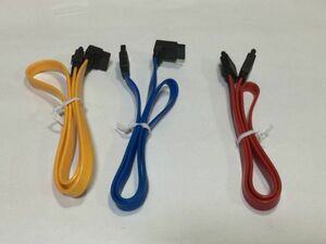 1.パソコン部品　SATAケーブル　ロング　３色　青48、黄48、赤46㎝　2F5A　　9902