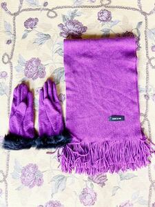 コムサイズム　マフラー 手袋　紫
