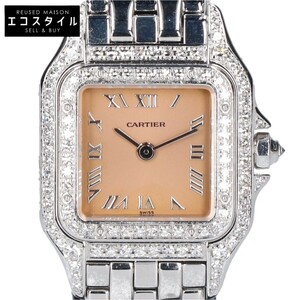 新品同様/ Cartier カルティエ 750WG 1660 WF3245F3 パンテールSM 2重ダイヤモンドベゼル クオーツ 腕時計 レディース