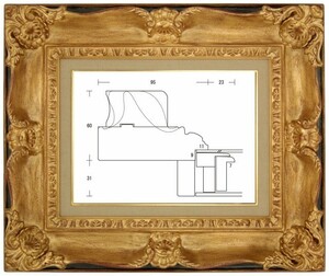 額縁 油彩額縁 油絵額縁 木製フレーム サンマルコ 金+黒 サイズP50号