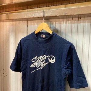 JAL 日本航空 SilverWings ジャル シルバーウイングス ロゴ Tシャツ サイズ:M ネイビー 紺 JeMA 東京マルト 現状品 digjunkmarke