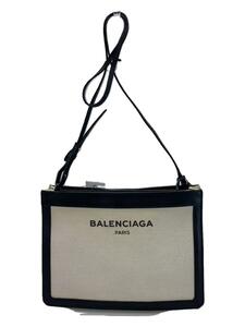 BALENCIAGA◆ネイビーポシェット/キャンバス/BEG/339937・1080・C・528147