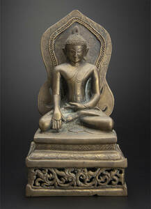 18世紀 黄銅釈迦牟尼坐像 仏像 古美術 黄铜释迦牟尼坐像
